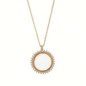 Collar con colgante de diseño hueco DIY chapado en oro, impermeable, estilo retro, con forma de caja abierta/cerrada, corazón y motivos budistas, a la moda. - Product Image 4