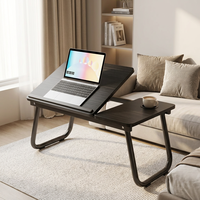Table d'ordinateur portable pliable en bois, réglable en hauteur, pour la maison, le bureau, la chambre, le travail, l'étude, le dortoir