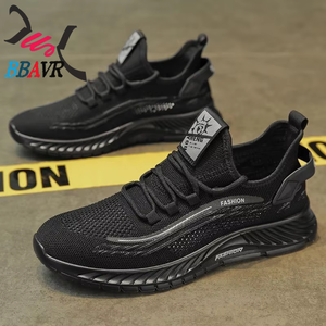 Zapatillas Deportivas Casuales de Moda para Hombre, Primavera-Otoño, Transpirables, de Malla Tejida, Estilo Moderno, Color Sólido - Venta al Por Mayor - Product Image 4