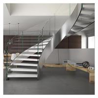 Escalier Circulaire Personnalisé de Luxe avec Marches en Bois Massif et Structure Métallique pour Escalier de Maison Moderne