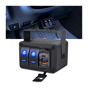 2 Bende 12 Volt Tuimelschakelaar Schakelkast Aan Uit Pd Type C Auto Usb Socket Voltmeter Boot Rv Vrachtwagen Waterdichte Tuimelschakelaar Paneel - Product Image 1