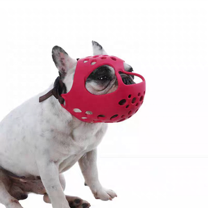 Promotion : Muselière respirante en silicone anti-morsure pour bouledogues français, pugs et chiens à mastication courte - Product Image 1
