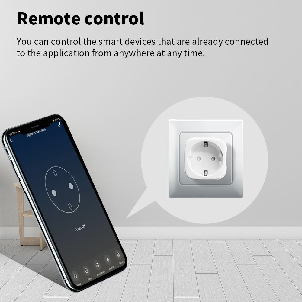 EU Plug Tuya Remote Power Socket Life APP Intelligence Remote Light Socket