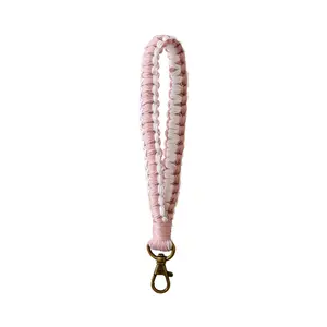 Làm bằng tay đan Bohemia dây đeo sang trọng tua macrame vải tùy chỉnh Keychain accessoriesmacrame tua Vòng tay móc chìa khóa thủ công