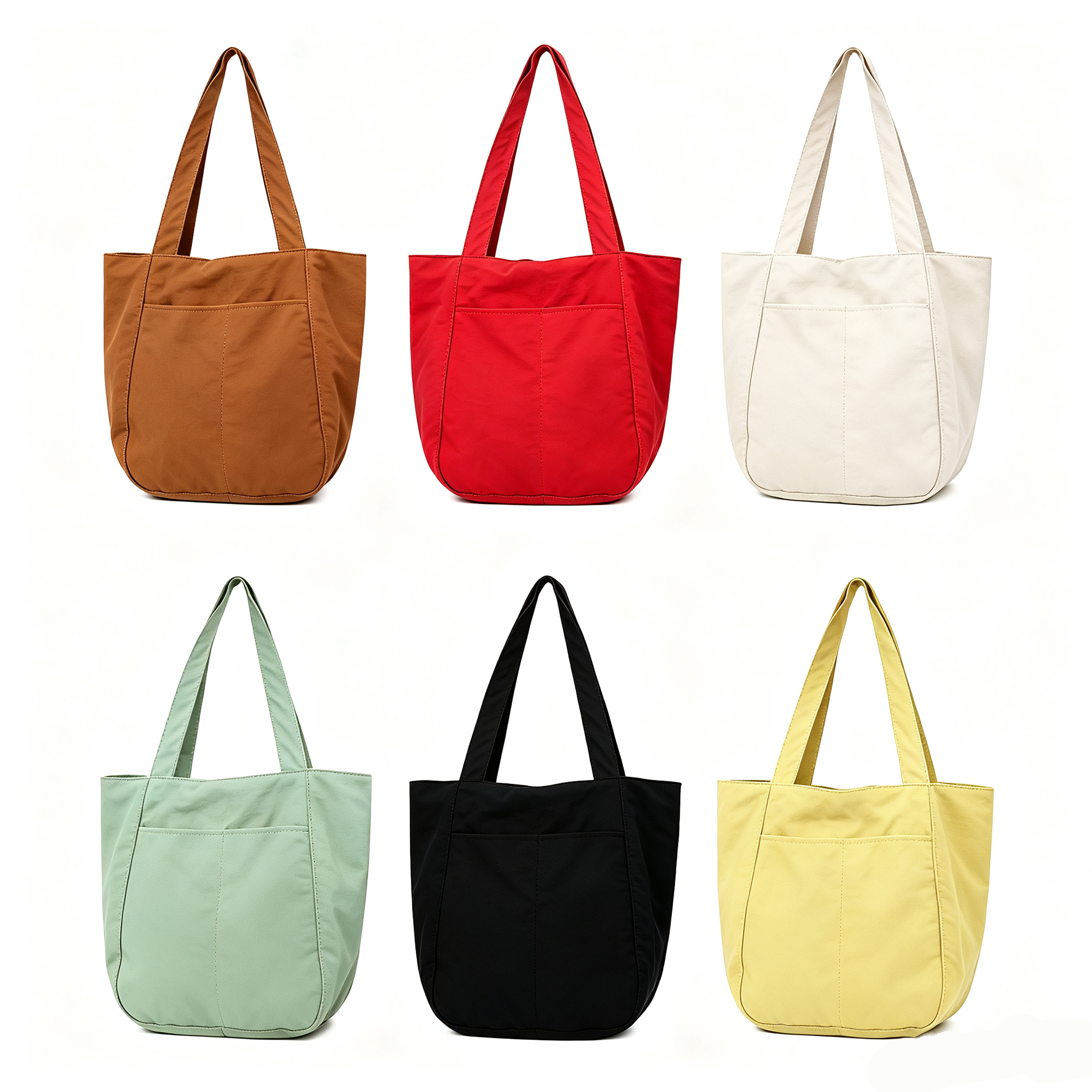 Solid Color Nylon Tote Bag Large Capacity