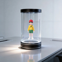 Affichage holographique 3D interactif IA cylindrique transparent de 5,5, 6, 7, 10,1 pouces pour projection humaine numérique 3D