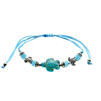 Bracelet tortue en pierre naturelle style plage avec breloque coquillage, ajustable, idéal pour les cadeaux de vacances