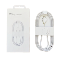 Cable plano tipo C de nailon trenzado de 1M y 60W para teléfono de 15, 16 y 17, cable de datos de carga rápida con paquete de caja, precio barato