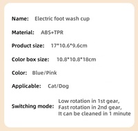 Lave-pattes portable automatique rechargeable électrique étanche en silicone souple 2 en 1 pour chiens et chats