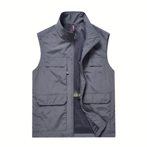 Gilet de pêcheur multi-poches 2023 avec logo de dessin animé, idéal pour la pêche, la randonnée, le reportage, la photographie, le camping et la chasse – Gilet homme - Product Image 3