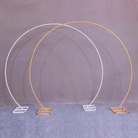 Grande Arche Circulaire Dorée en Métal pour Ballons et Fleurs, Décoration d'Anniversaire, Mariage, Remise de Diplômes, Arrière-Plan Photo