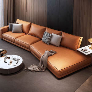 Talian-sofá Seccional de cuero de alta calidad, mueble moderno para sala de estar, vestíbulo del hotel - Product Image 6