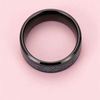 Bague en acier inoxydable de style hip-hop unisexe avec gouttes d'huile et motif de dragon pour hommes, vente en gros de mode