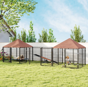 Casa para Mascotas de Nuevo Diseño, Dos Habitaciones, Caseta para Perros de Alta Calidad con Revestimiento de <span class=keywords><strong>PVC</strong></span>, Caseta para Perros de Ensamblaje Rápido en Venta - Product Image 2