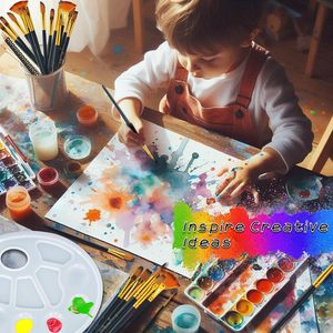 Ensemble de pinceaux <span class=keywords><strong>aquarelle</strong></span> 12 pièces Pinceaux de peinture d'artiste de qualité supérieure pour adultes débutants et professionnels-Matériau pour cheveux en nylon - Product Image 5