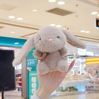 Porte-clés Lapin en Peluche à Longues Oreilles, Mignon et Doux, Mini Jouet Animal en Peluche 3D, Breloque de Sac Kawaii