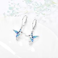 Boucles d'oreilles pendantes Colibris en Argent Sterling 925 avec Coquille d'Ormeau, Bijoux Colibris pour Femme