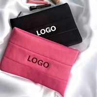 Sac de maquillage en néoprène matelassé avec fermeture éclair, personnalisé avec logo, pour cosmétiques et soins de la peau, rembourré en coton, vente en gros 2026