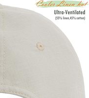 Falidem Gorra de béisbol de lino y algodón de PVC, sombrero transpirable de verano para hombres y mujeres |   Ajustable, sin estructura, suave, ligero, de 6 paneles
