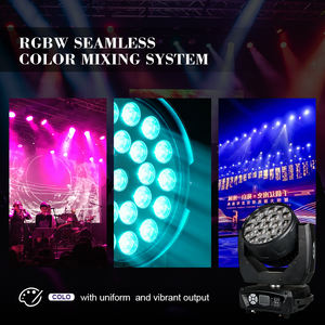 מחיר מפעל 19x15W תאורת ראש נעה RGBW 4 ב-1 עם שבבי LED זום סטרוב DMX512 בקרת סאונד IP20 תאורת דיסקו לחתונות, מועדונים, ברים ודיג'יי - Product Image 3