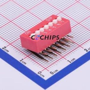 TM-07 DIP Switch Through hole Component (THT) Switch ( Number of Switch Sections: 7 )( Lead Spacing: 2.54mm ) - Product Image 1