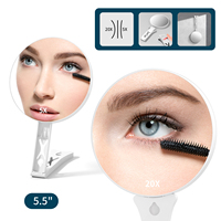 Espejo de Maquillaje Cosmético con Aumento LED de Marca Propia MoonlitGlow, 5X/40X, Montado en Pared, Doble Cara, Bajo MOQ, Listo para Venta Minorista, Personalizable