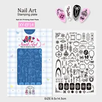 Nouvelle plaque de stamping pour nail art, motif grille de transfert en dentelle creuse française, modèle NSP-030 Zhejiang
