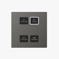 KNX/EIB Panneau d'interrupteur de scène de maison intelligente à 3 touches Interrupteur en métal pour panneau d'interrupteur à bouton-poussoir d'éclairage intelligent d'hôtel