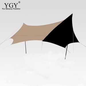 Abri solaire isolant en tissu Oxford blanc/kaki 510*510CM, <span class=keywords><strong>ultra</strong></span>-<span class=keywords><strong>léger</strong></span>, protection UPF 80+, pour camping, 8-10 personnes, >3000mm - Vente chaude - Product Image 2