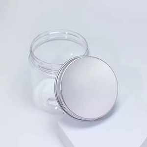 Custom 100ml 200ml 8oz 300ml 12oz 500ml <b>clear</b> White Black Amber Wide Mouth Cosmetic <b>Containers</b> <b>Plastic</b> Pet Jar with Aluminum Lid - Product Image 3
