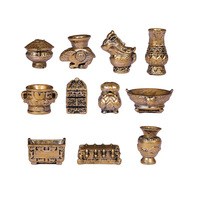 Ornements paysagers saisonniers miniatures, artisanat en résine vintage imitant le bronze, finition peinte, pour la maison et le bureau, artisanat DIY