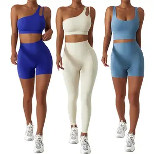 Adulto Soft Sport Wear Bra Yoga Pants Panos Activewear Leggings Com Bolso Bodysuit GYM Fitness Yoga Wear Set Para As Mulheres
