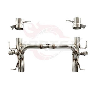 Vortex SS304 Valved Rear Muffler <b>Exhaust</b> for Ferrari 488 GTB Spider 3.9T V8 Engine X-Pipe Direct Fit - Product Image 4