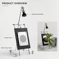 Soporte de pared para exhibición de helecho de cuerno de ciervo con luz de cultivo, soporte de exhibición de plantas hecho a medida