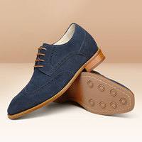 Chaussures Derby Formelles pour Hommes, Vente en Gros Usine, Rehaussantes 7cm, en Cuir Véritable Respirant, pour Mariage