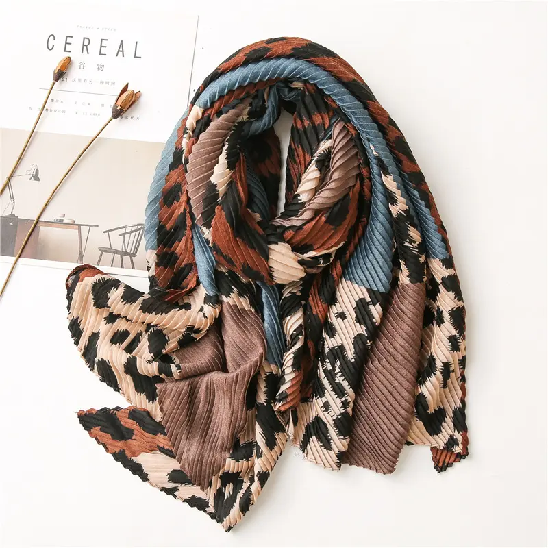 female long scarf shawl thin brown fashionable scarf long shawl spring and summer luxury brown ladies wild leopard scarf