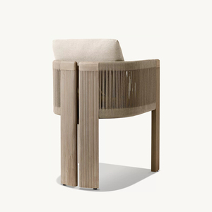 Ensemble de table et chaises de salle à manger en teck moderne pour jardin, patio, hôtels, cours, écoles, entrées, villas - Meubles d'extérieur - Product Image 4