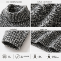 Pull en cachemire 100% pour femmes, col roulé, manches longues, tricot épais, hiver, doux et chaud, vente en gros d'usine