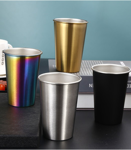 Taza de Metal de Acero Inoxidable 304 de 350/500 ml, Tazas para Cerveza, Vino, Café, Hogar, Oficina, Bar, Viajes, Camping, Tazas para Beber Café, Té - Product Image 4