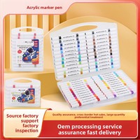 Ensemble de stylos marqueurs acryliques à double extrémité sans saignement à base d'eau pour enfants professionnels couleurs de peinture d'art empilables