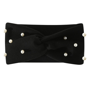 Diadema elástica con cruz de perlas, nueva, sólida y sencilla, de 24*15 cm, versátil, de tela que absorbe el sudor, para lavarse la cara, deportes y accesorios para el cabello. - Product Image 2
