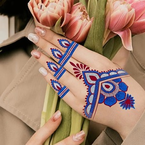 Tatuajes Temporales de Henna Lavables y Ecológicos, Color Marrón Granate, Diseño de Encaje Sexy, Mandala y Flores para Cara y Cuerpo - Product Image 5