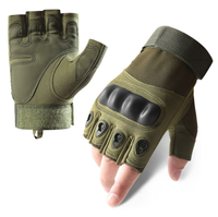 Guantes tácticos de medio dedo OD verde BK caqui de alta resistencia de goma resistente a los impactos impermeable transpirable elástico muñequera