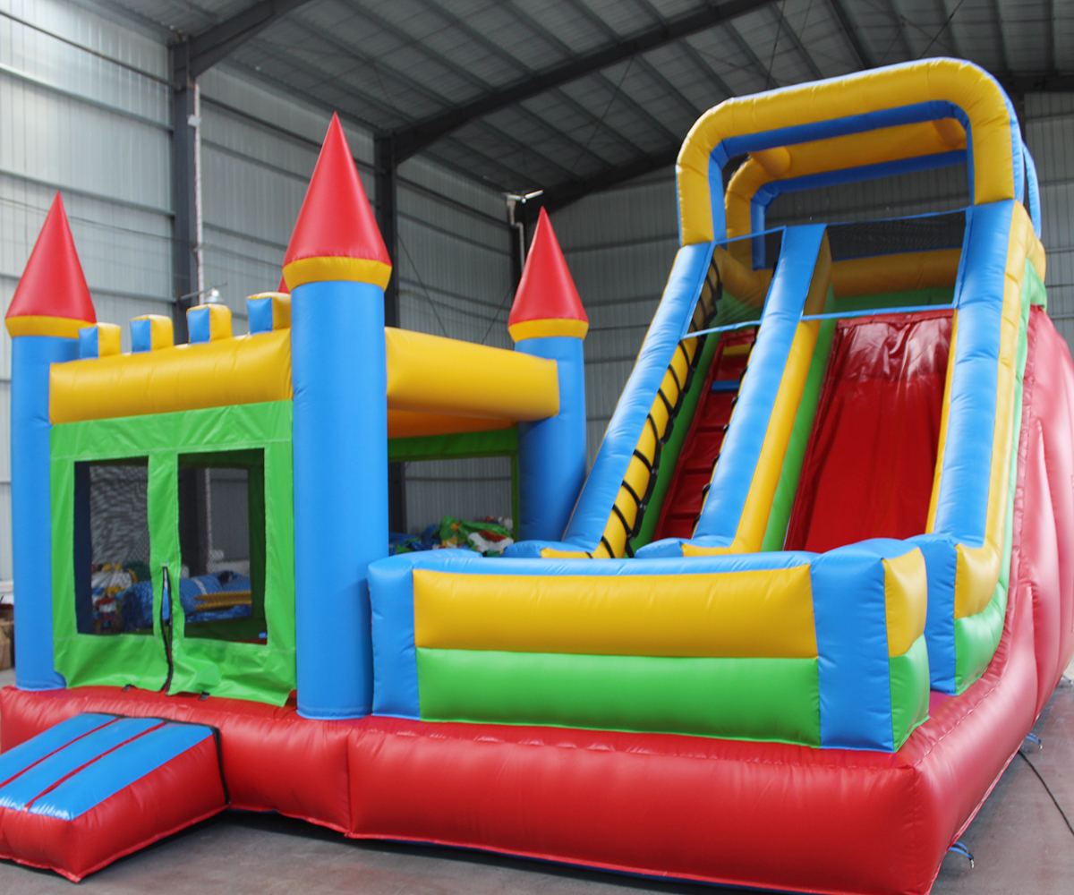 Новинка 2023 года, Фабричный надувной замок для детской вечеринки, однотонный домик для прыжков на открытом воздухе, водная надувная горка для продажи