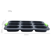 Moule à pain français en silicone alimentaire à 9 cavités, résistant à la chaleur et au four, compatible lave-vaisselle, pour mini-baguettes modernes et pains à hot-dog