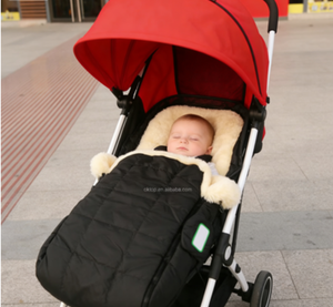 Sac de couchage de luxe en peau de mouton australienne pour poussette, respirant et doux, pour bébé, hiver - Product Image 1