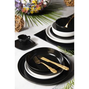 Ensemble de 6 assiettes à dessert Excelsa, design minimaliste style nordique, 20 cm, assiettes à dessert noires - Product Image 3