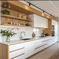 Lemari Dapur Modern XINGRUO Desain Dapur Kitchen Island Unit Dapur Perabot Dapur untuk Proyek Hunian