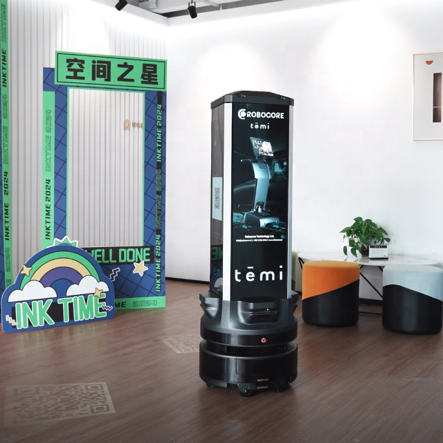 Temi Fourcast Mobile Advertising Artificial Intelligence Robot 38.8-inch Screen Autonomous Navigation Customized Ad