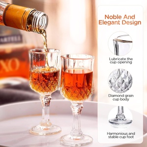 Cristalería Flautas Crystal Clear Retro Copas de vino Champagne Shot Venta al por mayor Vintage Wine Goblet Glass Cup - Product Image 3